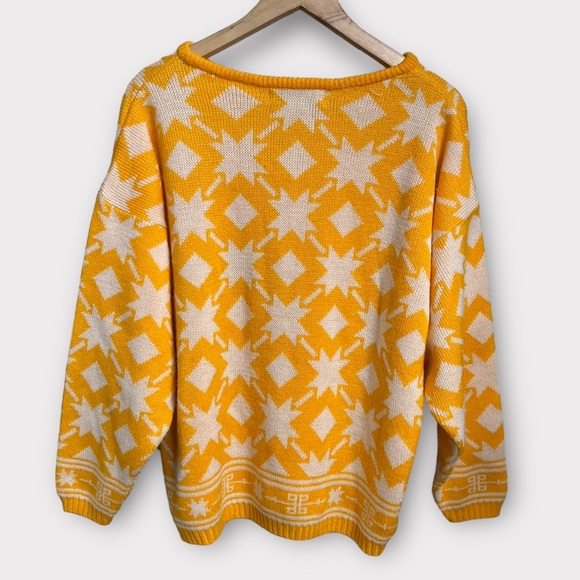 Vintage Geometric Patterned Sweater Women’s Medium Maximilist Teacher Kidcore - Picture 2 of 3